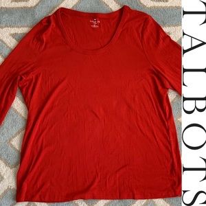 TALBOTS Pima cotton 3/4 sleeve red shirt 2X
